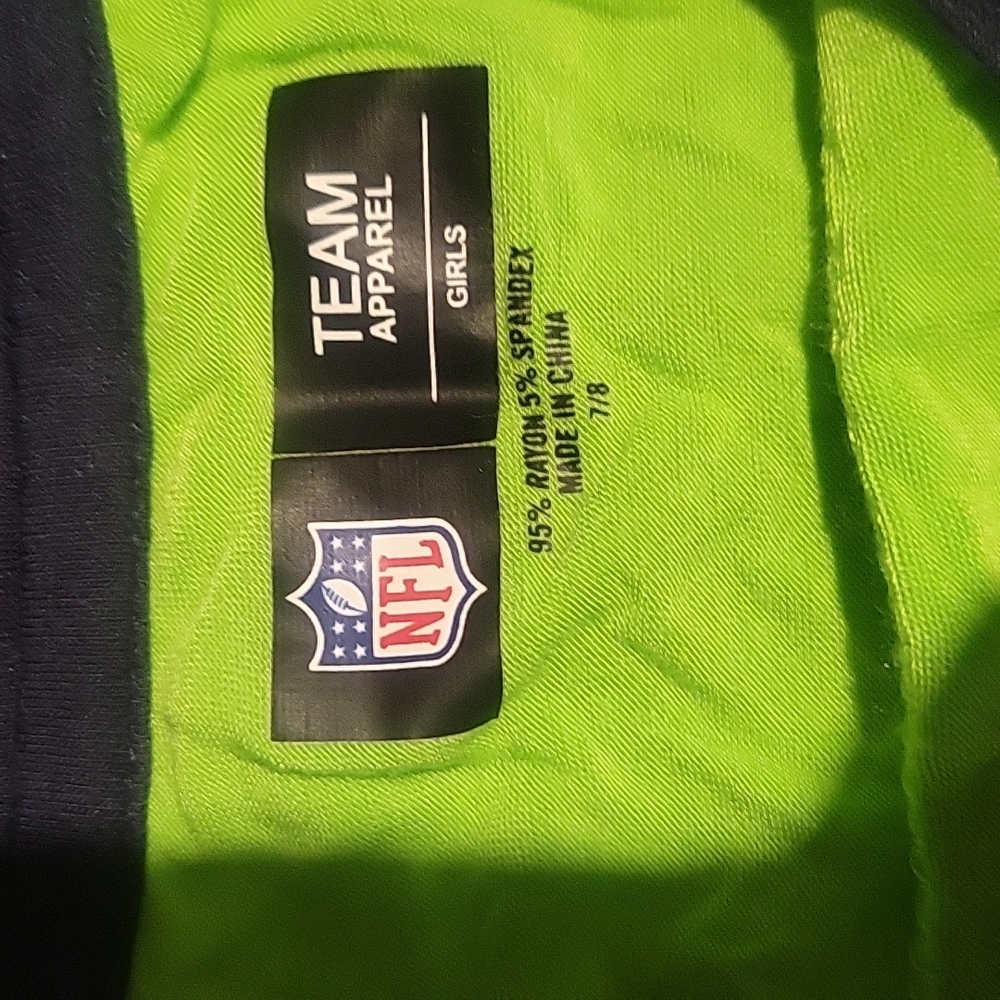 Girls Seahawks 3/4 sleeve top - Picture 3 of 3